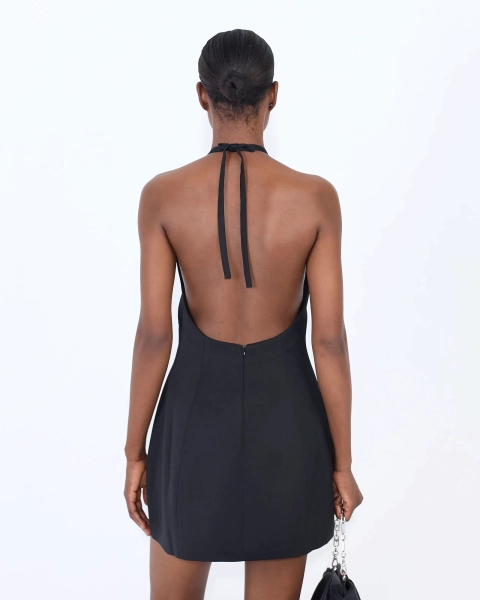 Платье мини с открытой спиной FLYING A BLACK ASIA ST 71, цвет: Черный, Ast71.dress-mini-fly-black купить онлайн