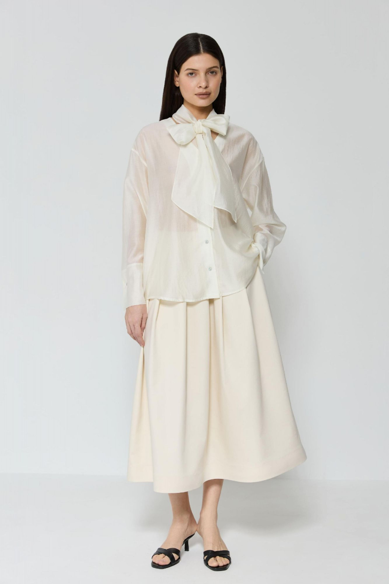 Блуза из вуали AROUND, цвет: молочный, 212_38TN01 купить онлайн