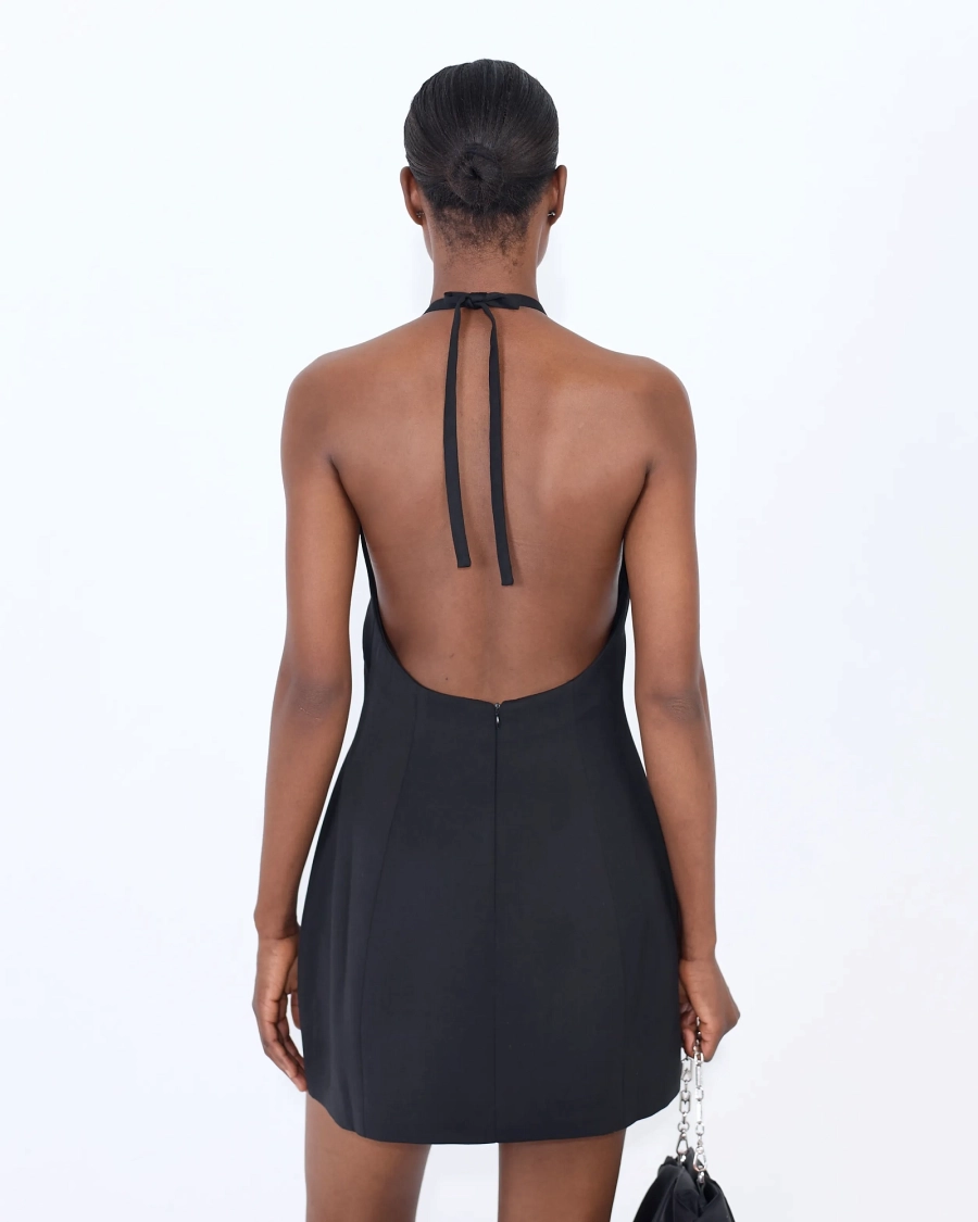 Платье мини с открытой спиной FLYING A BLACK ASIA ST 71, цвет: Черный, Ast71.dress-mini-fly-black купить онлайн