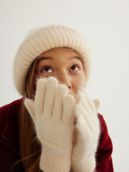 Перчатки из ангоры Chaika, цвет: кремовый PR-6 купить онлайн