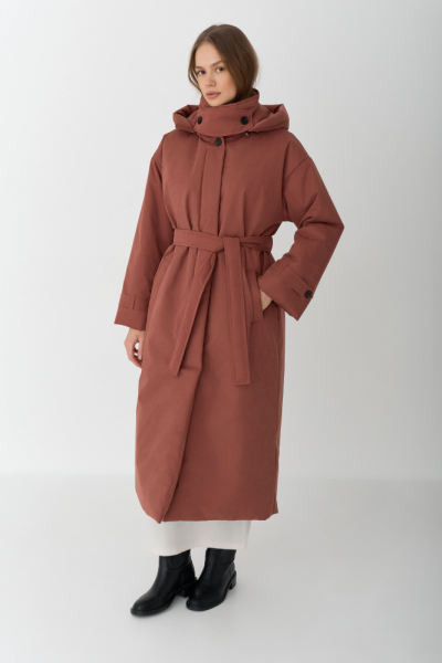 Пальто однобортное утепленное