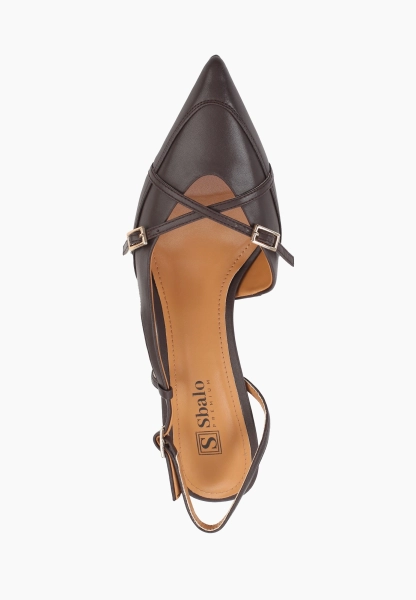 Туфли слингбэки из натуральной кожи SBALO, цвет: шоколадный STR5-3 купить онлайн
