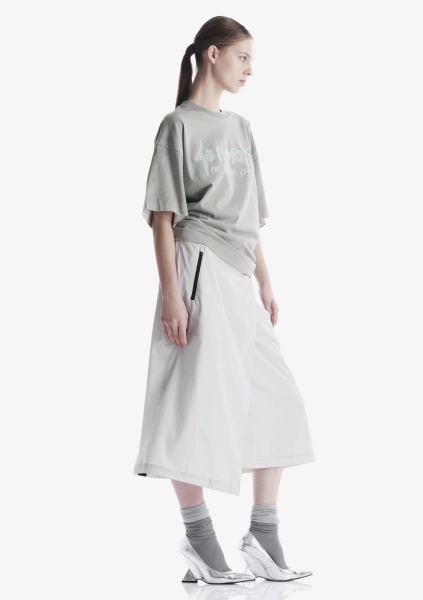 Спрей-окрашенная футболка с потрескавшимся логотипом KRAKATAU, цвет: Светло-серый, Tw146-3 купить онлайн