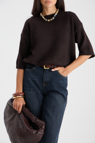 Джемпер с коротким рукавом MIA AIM, цвет: шоколадный, MIA699 купить онлайн