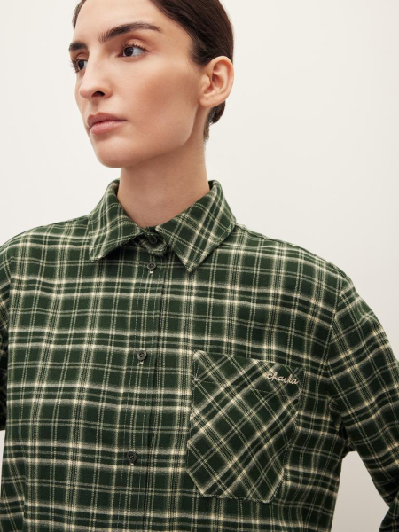Рубашка в клетку Saddle Chaika, цвет: зеленый, AW25BL01-180 купить онлайн