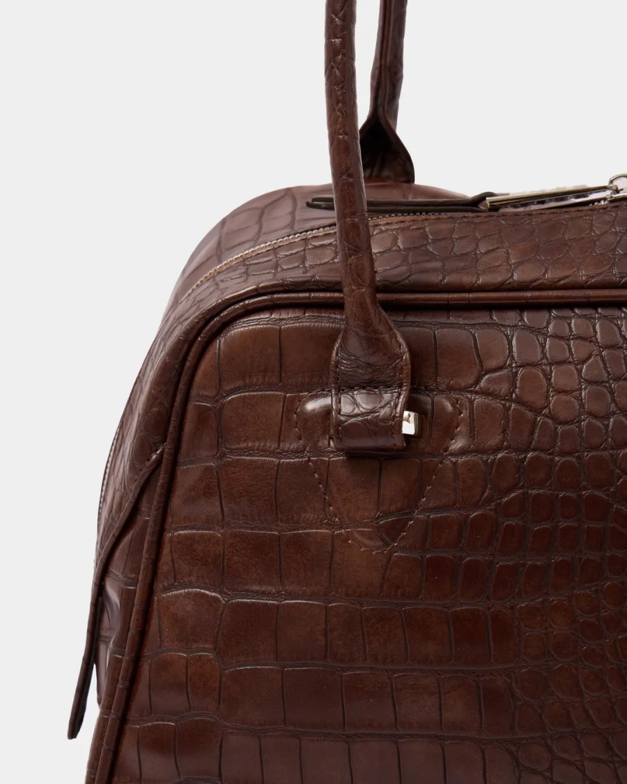 Сумка боулер Arny Praht, цвет: коричневый крокодил  купить онлайн