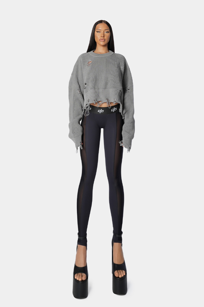 Свитер Crop qb A QUICK BUCK, цвет: grey,  купить онлайн