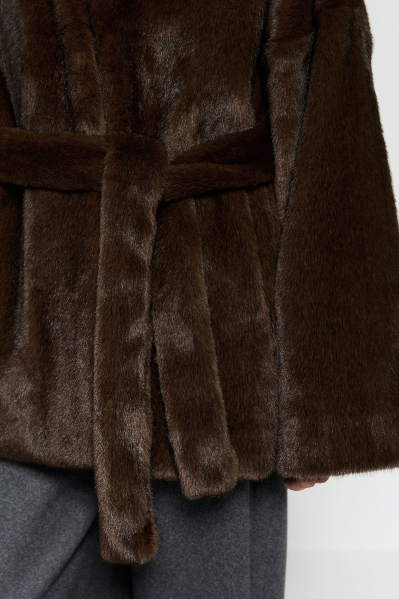 Полупальто меховое AROUND, цвет: коричневый, 210_70P01 купить онлайн