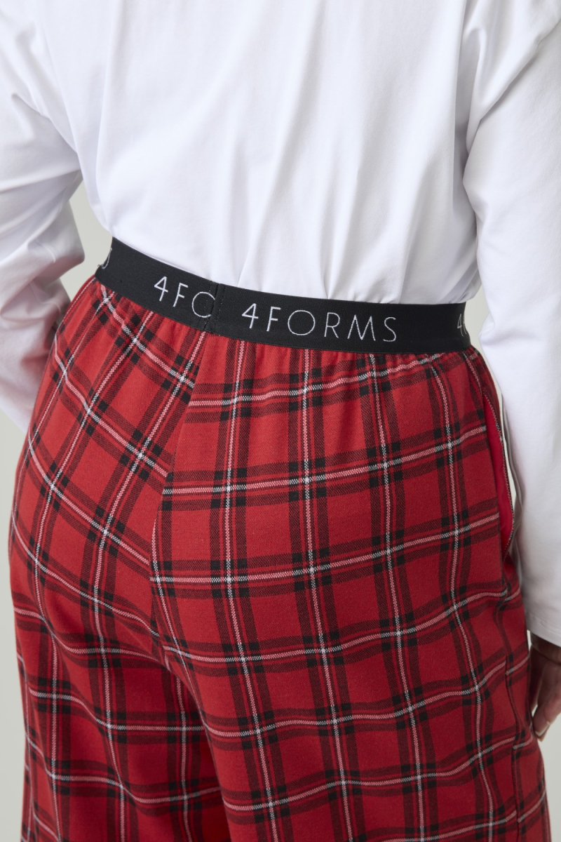 Брюки в клетку удлиненные 4forms, цвет: красный, 00020029 купить онлайн
