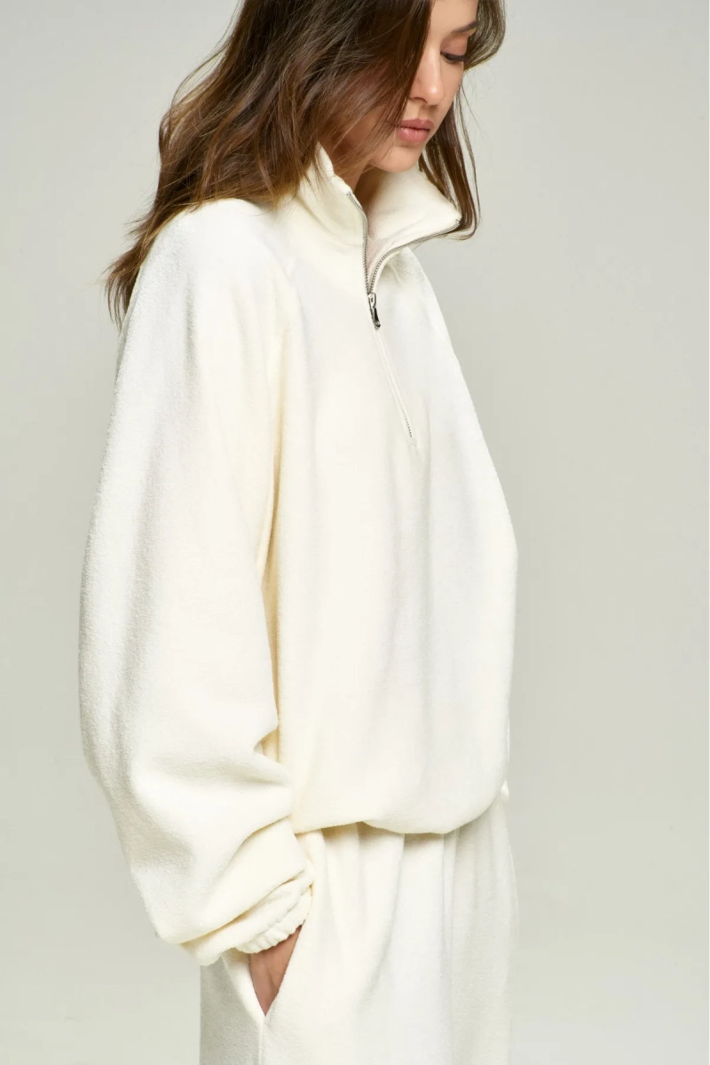 Анорак из плюша с начесом Milk Erist store, цвет: молочный, НФ-00002858 купить онлайн