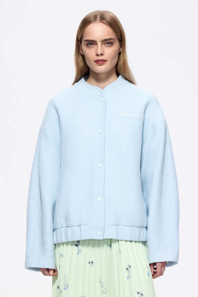 Бомбер из шерстяного букле