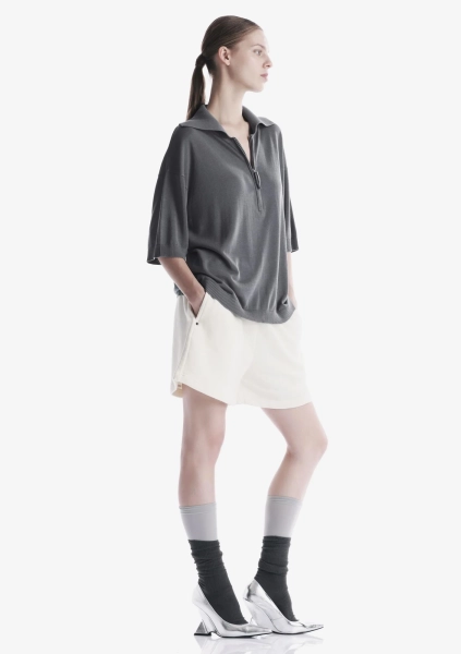 Футболка-поло на молнии KRAKATAU, цвет: темно-серый, Sw45-2 купить онлайн