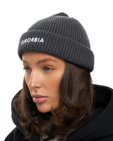 Шапка бини Name Suborbia, цвет: dark grey melange 006140 купить онлайн