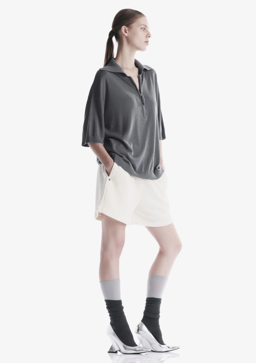 Футболка-поло на молнии KRAKATAU, цвет: темно-серый, Sw45-2 купить онлайн