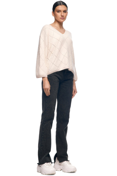 Джемпер ажурный SODAMODA, цвет: бежевый, 15912 купить онлайн