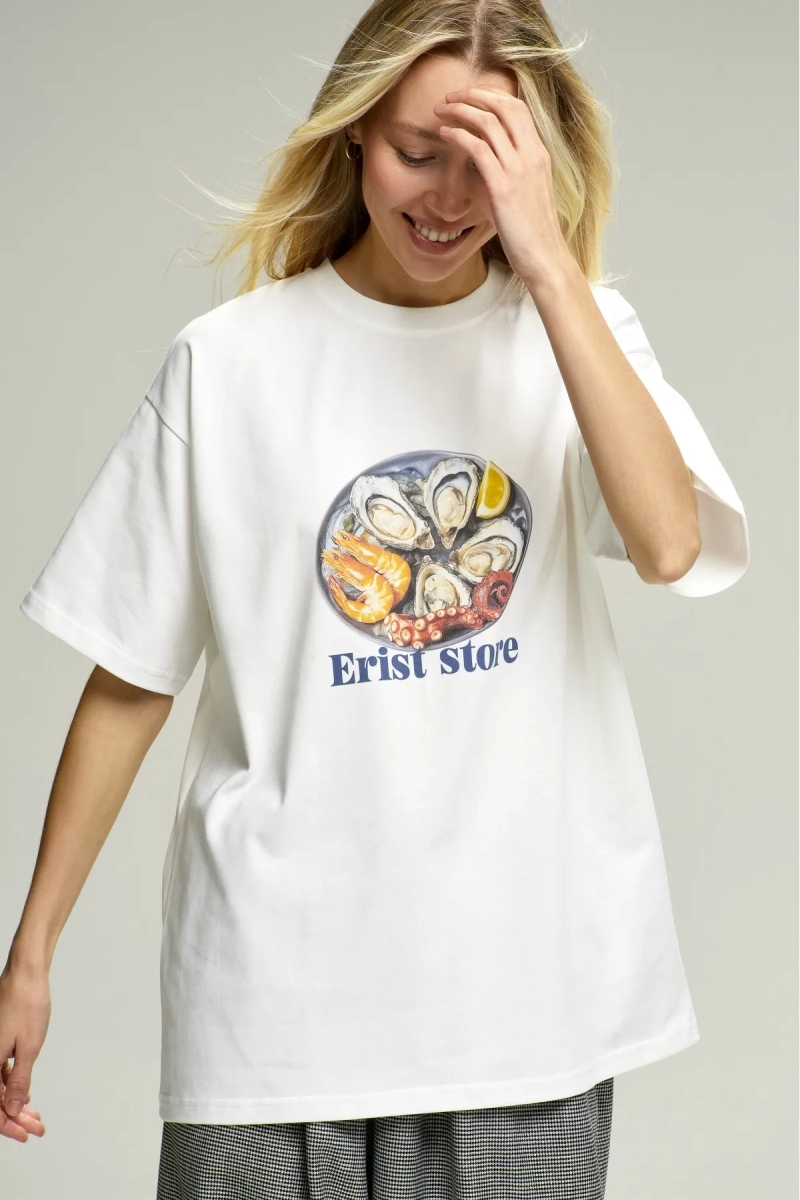 Футболка Oysters White Erist store, цвет: белый, НФ-00002921 купить онлайн