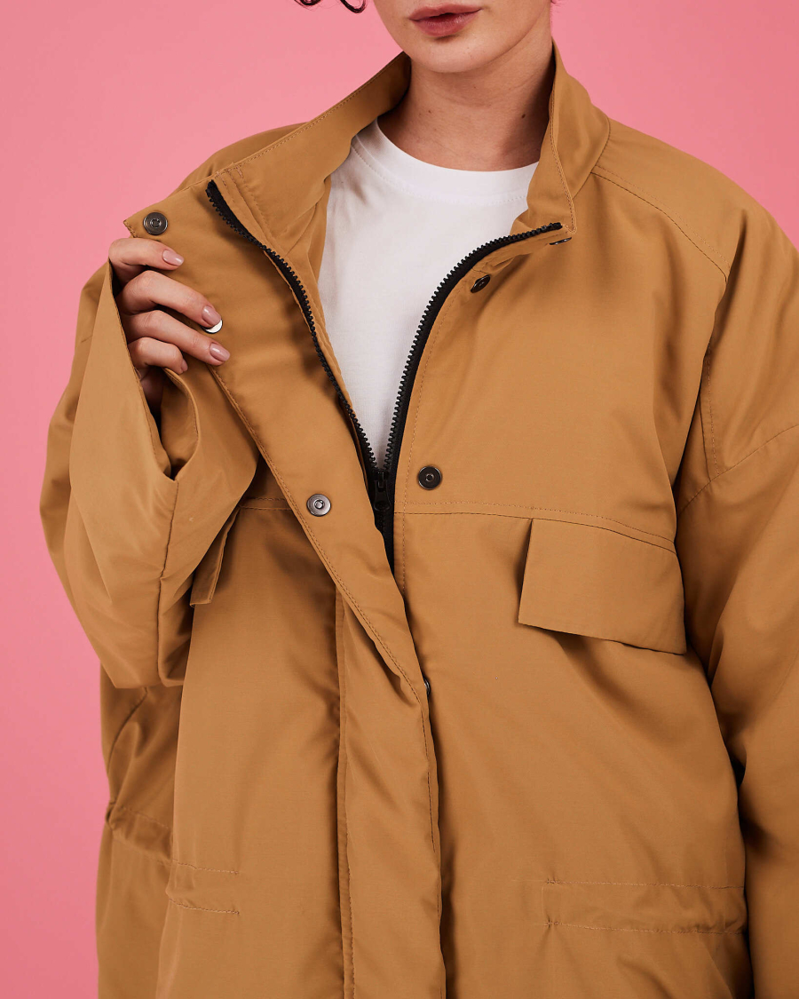 Куртка демисезонная с кулиской TABOO, цвет: горчица, KS05 купить онлайн