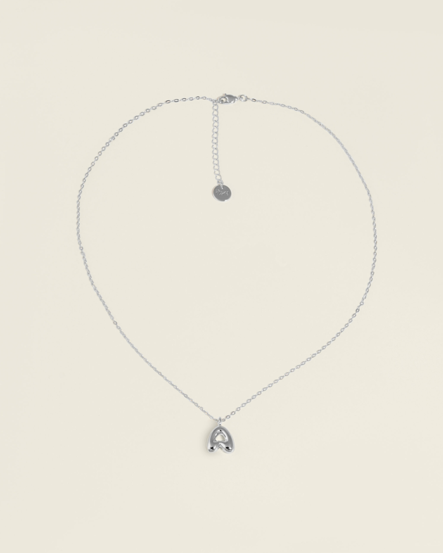 Цепочка с буквой Bubble small silver A
