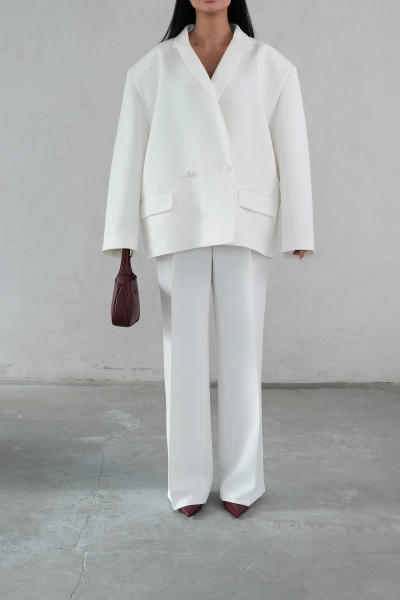 Жакет oversize boyfriend MINI, цвет: молочный, 000375 купить онлайн