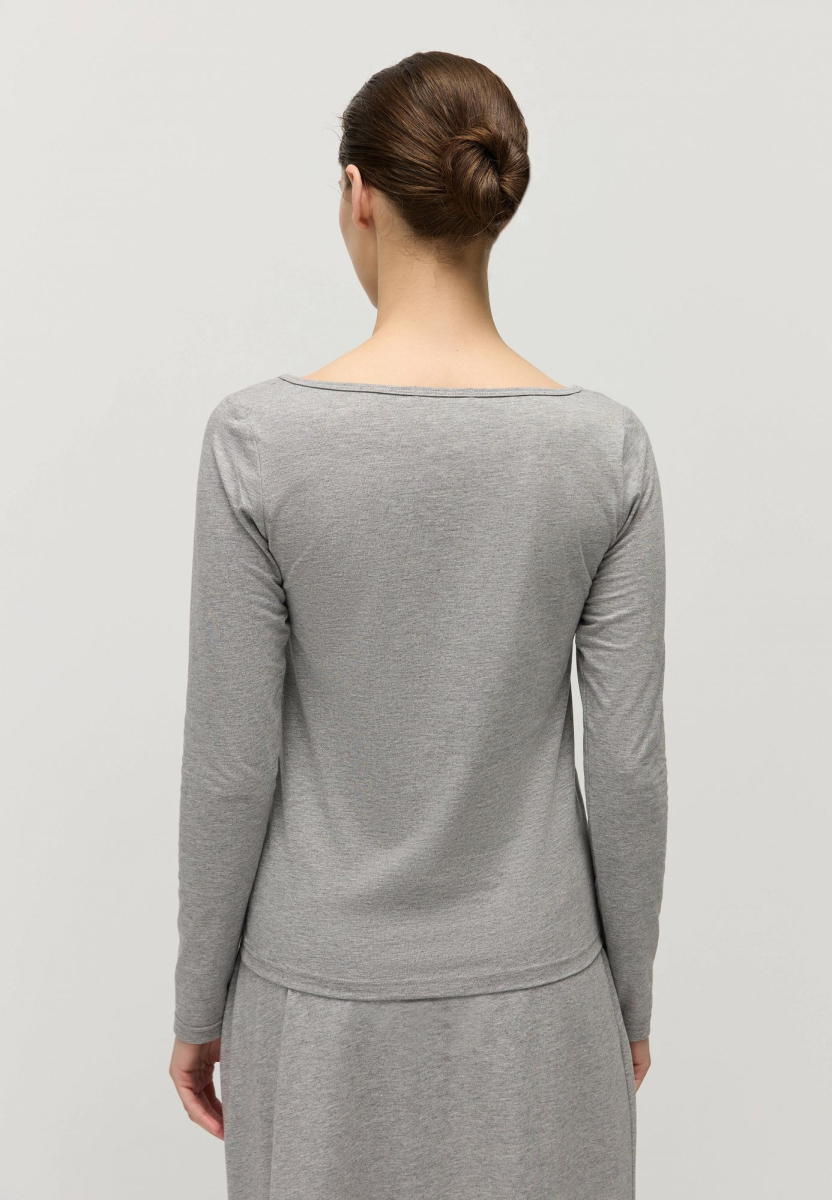 Лонгслив из модала с хлопком AROUND, цвет: серый меланж,  купить онлайн