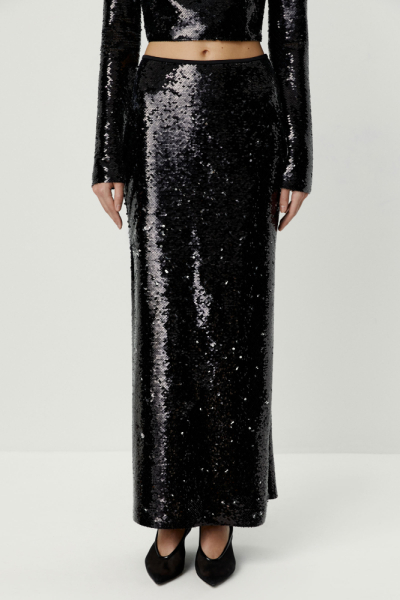 Юбка макси из ткани с пайетками