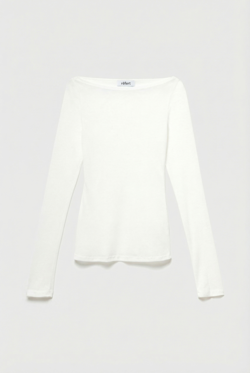 Лонгслив из трикотажа приталенного силуэта