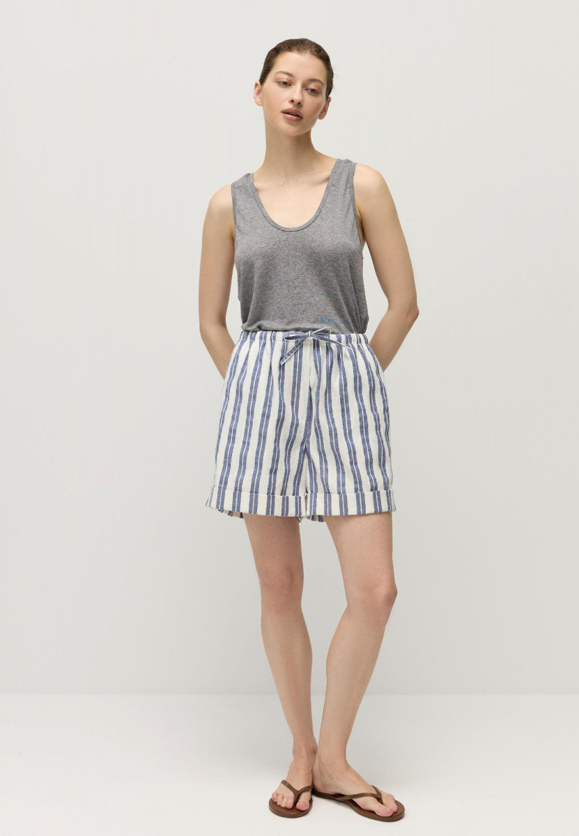 Шорты на завязках из смесового хлопка