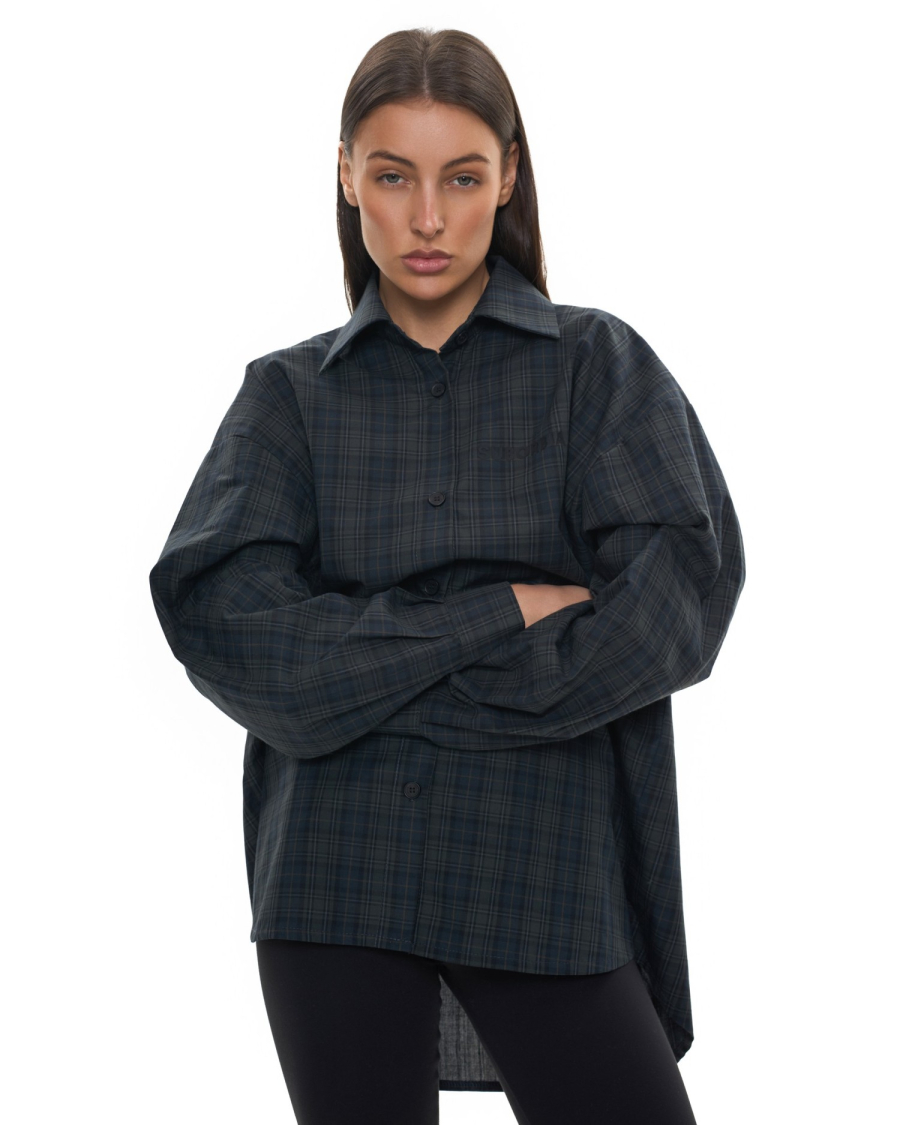 Рубашка в клетку Suborbia, цвет: зеленый, 006230 купить онлайн