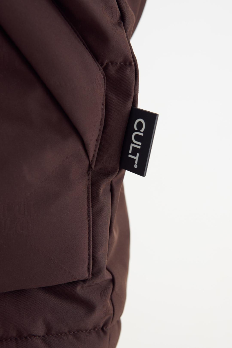 Пуховик Pattern CULT, цвет: коричневый, 73048 купить онлайн