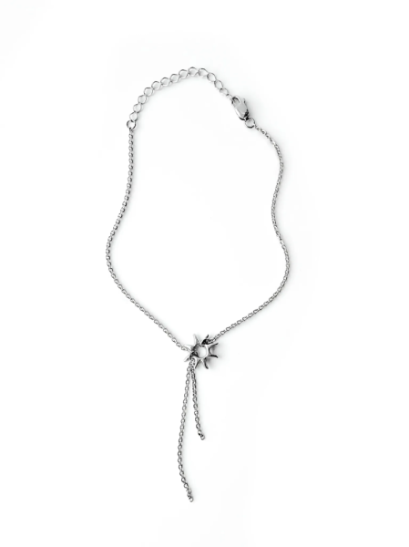 Серебряный браслет на цепочке на ногу «Солнце»