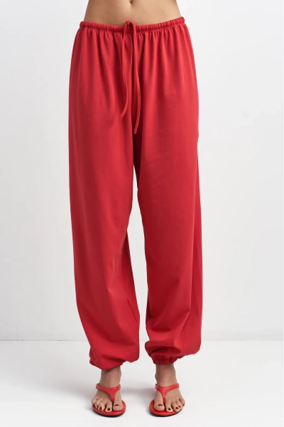 Брюки из кулирки Erist store, цвет: красный,  купить онлайн