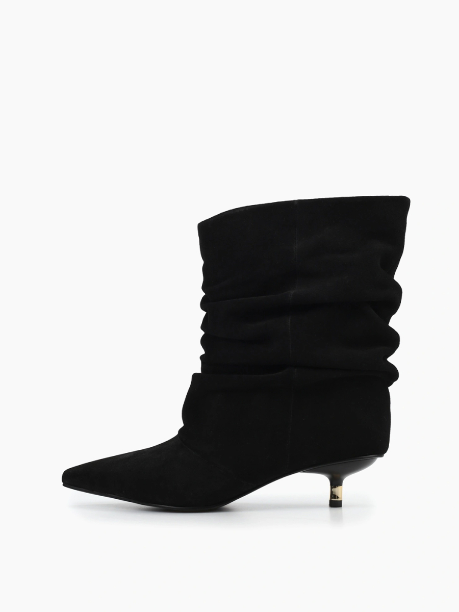 Ботильоны остроносые из натуральной замши