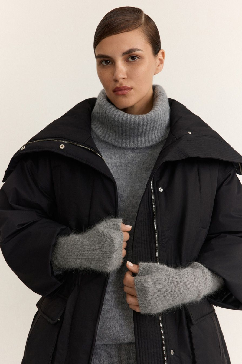 Перчатки из смесовой ангорской шерсти TOPTOP, цвет: серый TTS.619.18515.820 купить онлайн