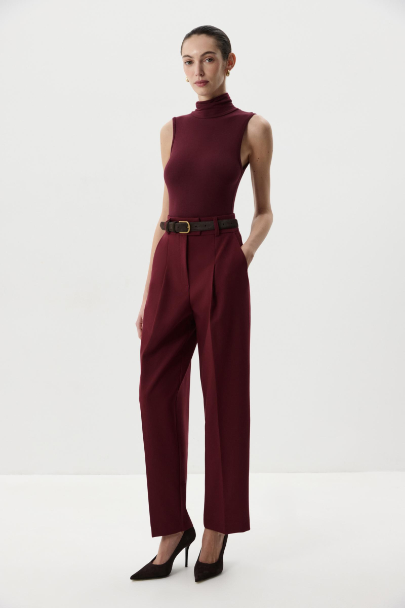 Боди с воротником-стойкой Charmstore, цвет: винный, 217-50865-451 купить онлайн