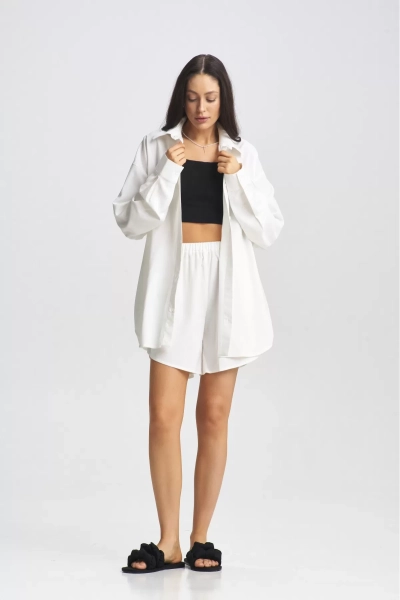 Костюм лён с шортами White Erist store, цвет: белый, НФ-00002313 купить онлайн