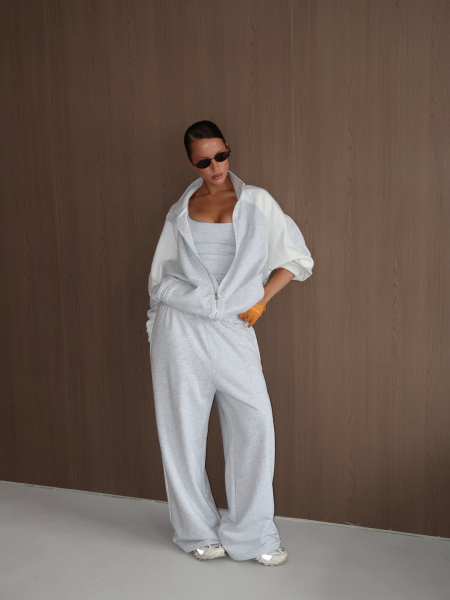 Олимпийка со вставками MIARTLAND, цвет: меланж-молочный, НФ-00000873 купить онлайн