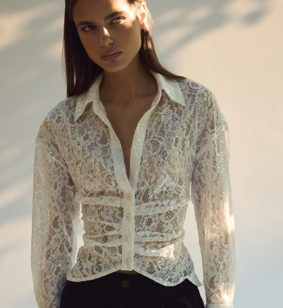Блуза MIRROR LACE Trimpol, цвет: молочный, 00-00000214 купить онлайн