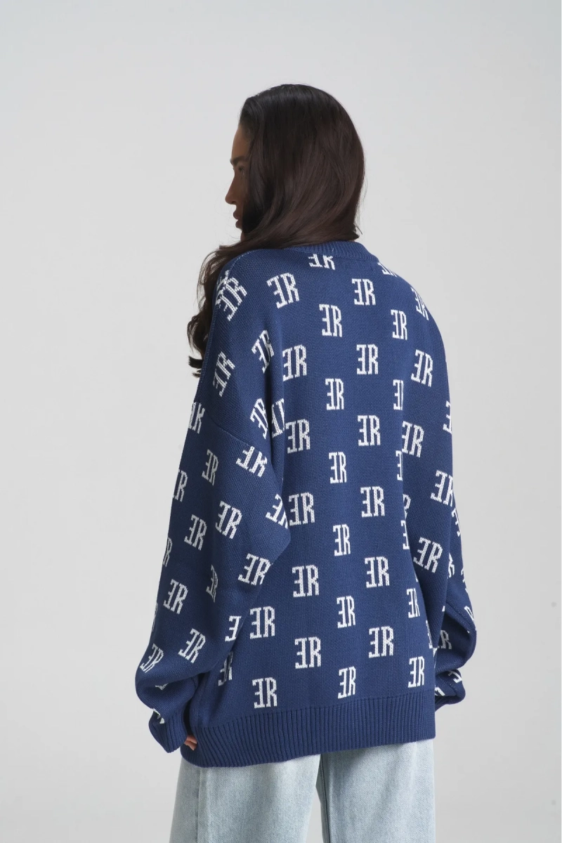Джемпер Cotton Jacquard Bright Blue Erist store, цвет: темно-синий, НФ-00001719 купить онлайн
