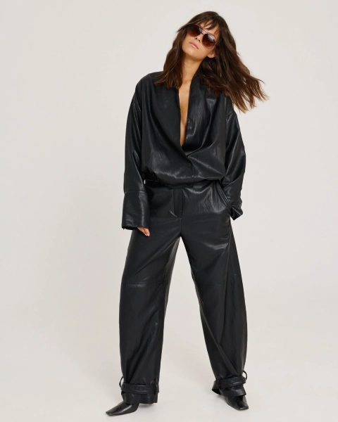 Брюки из экокожи BLACK Anmuse, цвет: Черный, TR25W183-BLC купить онлайн