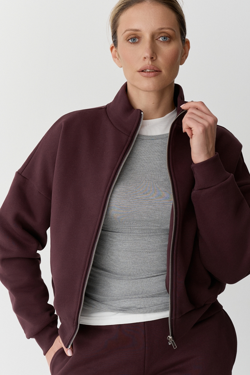 Толстовка на молнии утепленная Ricoco, цвет: Бордовый, 6097/3 купить онлайн