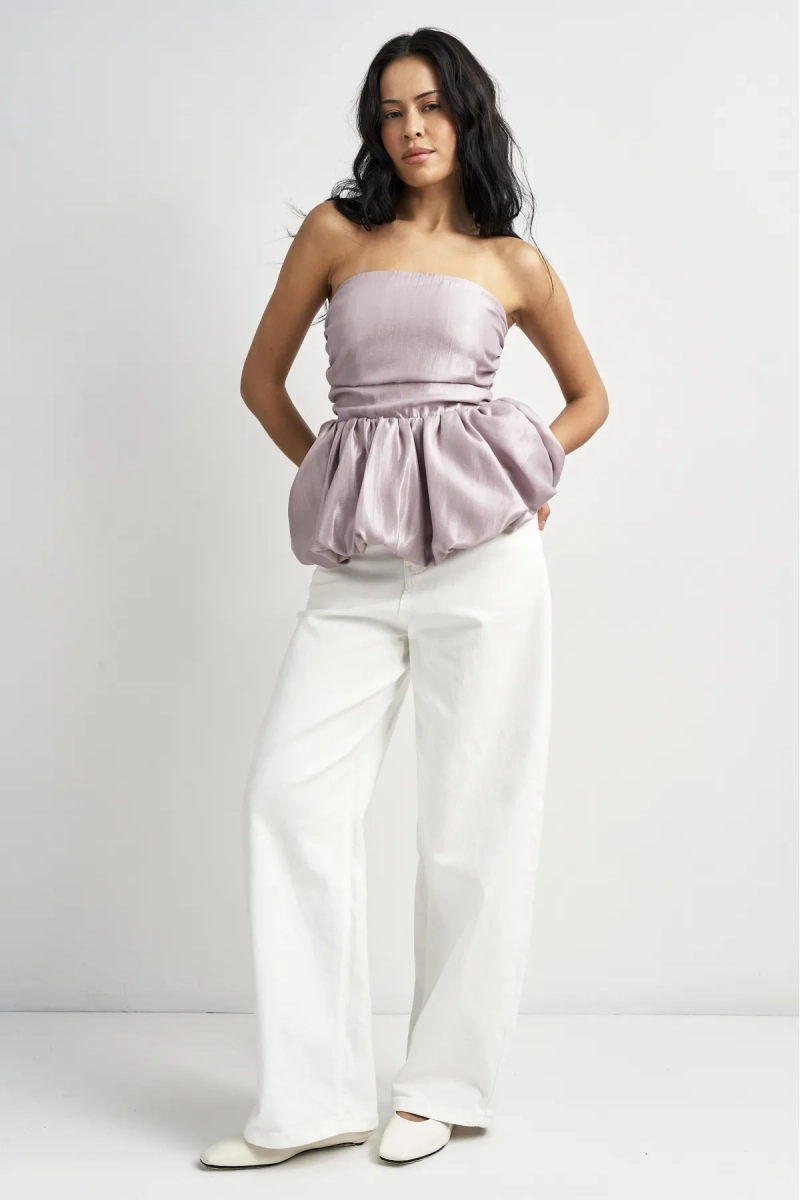 Топ-корсет с баской из органзы Erist store, цвет: сиреневый, НФ-00003440 купить онлайн