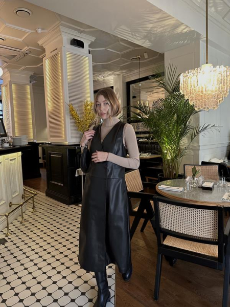 Кожаный сарафан НИ ИМЕНИ, НИ ПОХОЖИХ, цвет: Черный, 00-00000040 купить онлайн