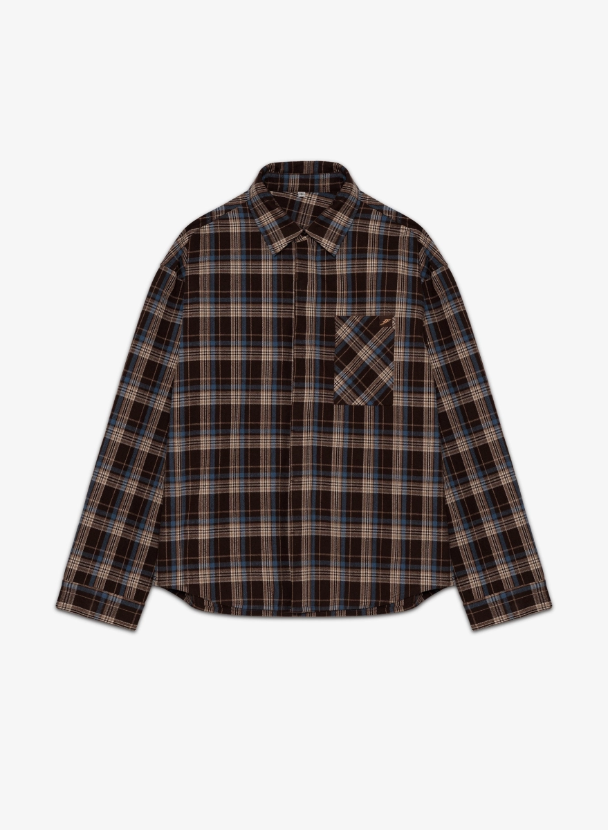 Рубашка в клетку F | ABLE, цвет: коричневый, SHRT-FBL-NSLTD-BRWN купить онлайн