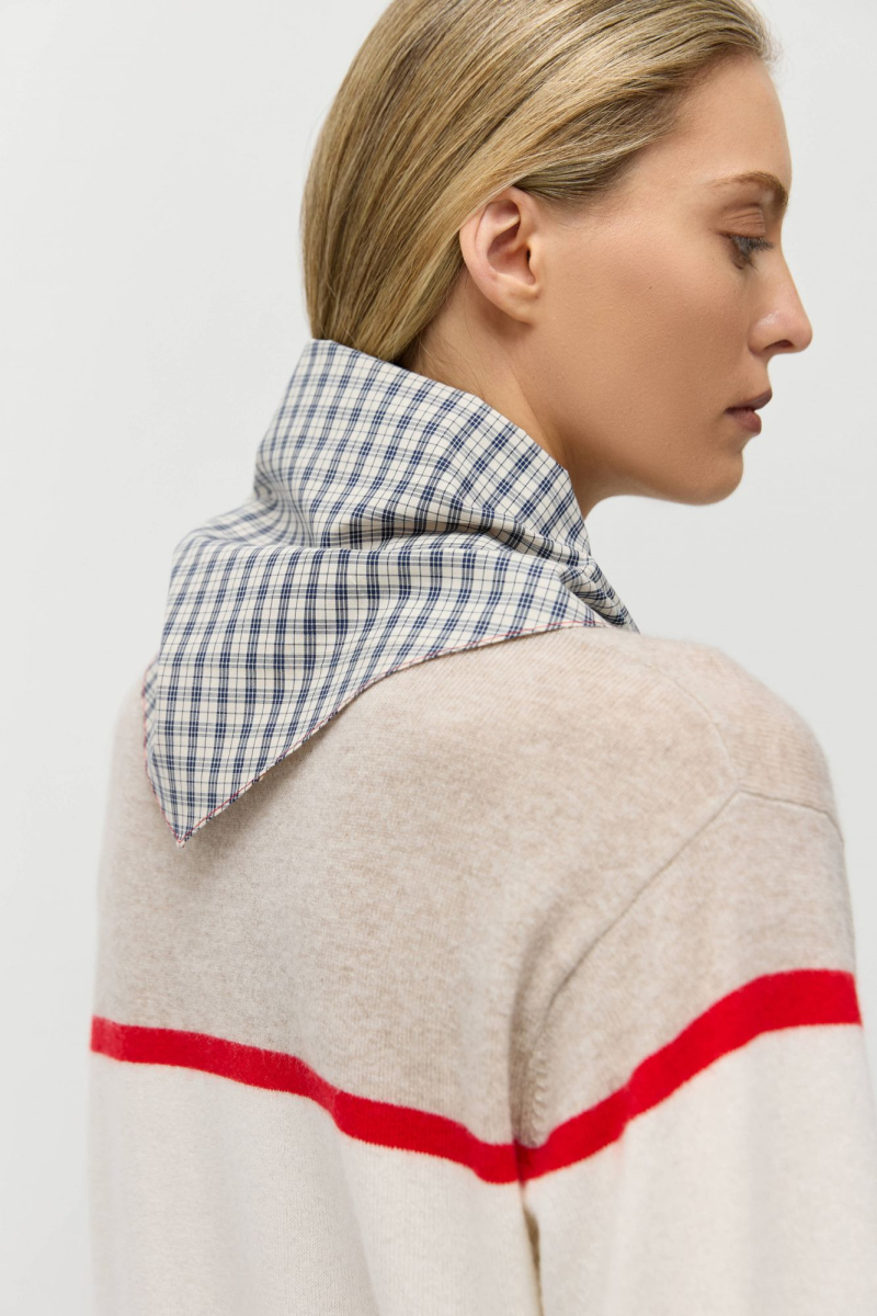 Косынка к рубашке AROUND, цвет: бежевый/синяя клетка 187_04C02 купить онлайн