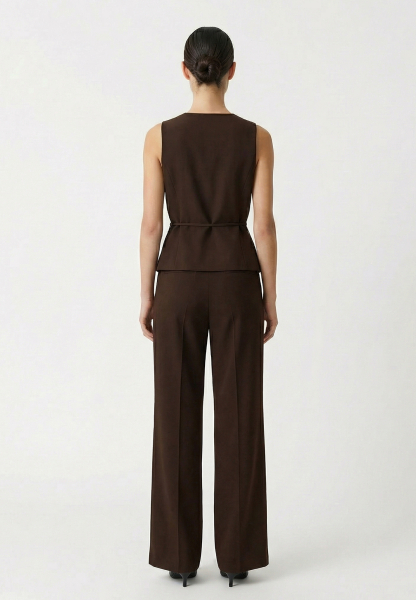 Жилет на запах из костюмной ткани REFERT, цвет: коричневый, 05-4144/3-2511 купить онлайн