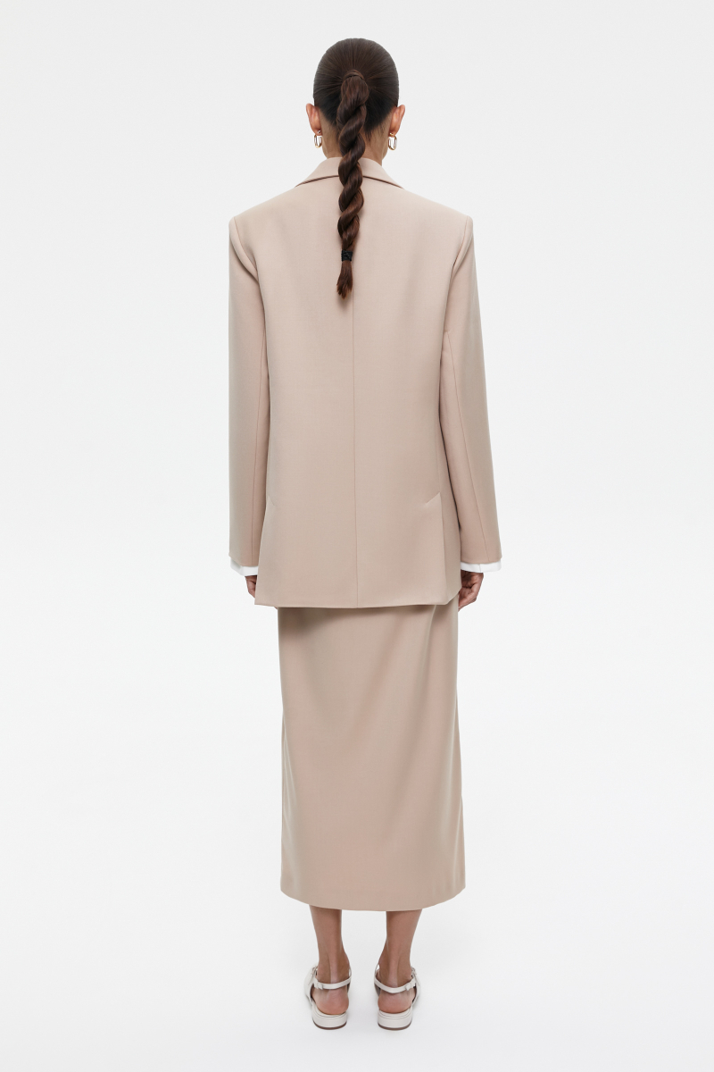 Пиджак с контрастными манжетами Charmstore, цвет: бежевый, 3010-2124-1000 купить онлайн