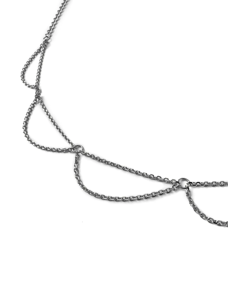 Серебряный браслет на цепочке на ногу «Море волнуется» SBLESKOM, цвет: Черный, 92093 купить онлайн