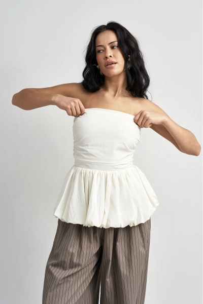 Топ-корсет с баской Erist store, цвет: белый, НФ-00003522 купить онлайн