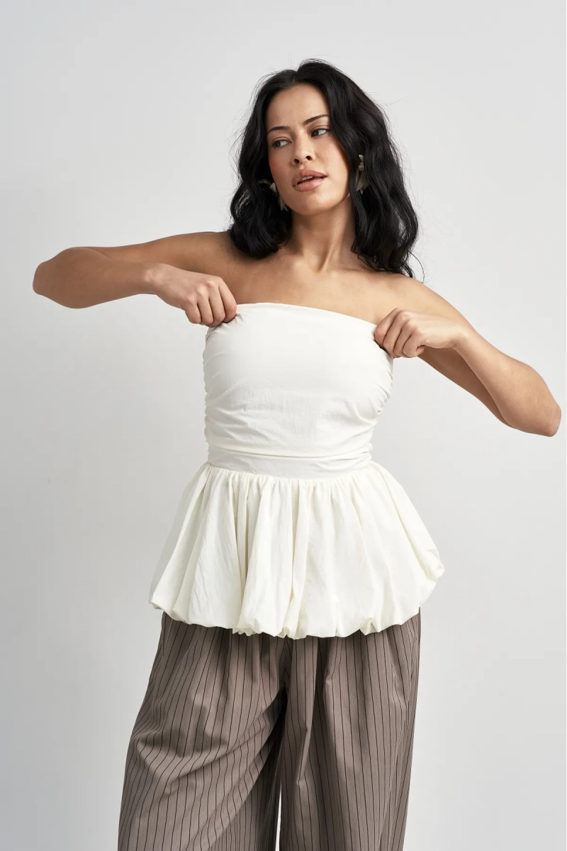 Топ-корсет с баской Erist store, цвет: белый, НФ-00003522 купить онлайн