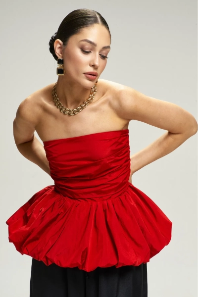 Топ-корсет с баской Red Erist store, цвет: красный, НФ-00002964 купить онлайн